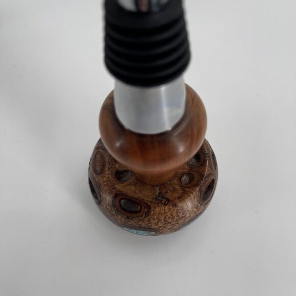 Handcrafted Australian Banksia Bottle Stopper With Holder Signed Turquoi… - Picture 11 of 11